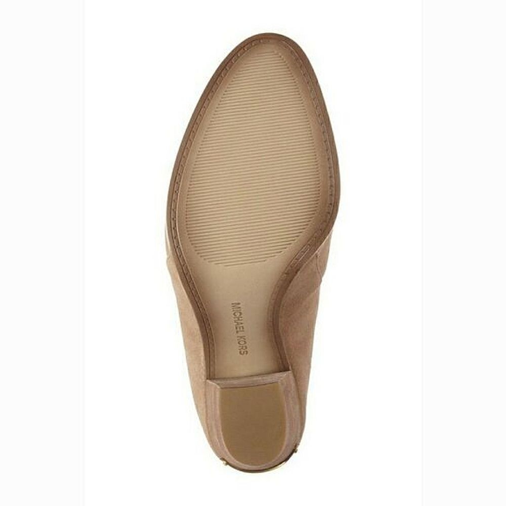 New! MICHAEL KORS Braden Pointed-Toe Suede Mules Slides Shooties Size 7 Cashew - Picture 4 of 12